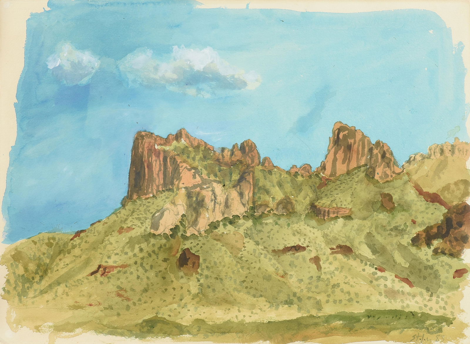 EARL STALEY (American/Texas b. 1938) A PAINTING, "Big Bend Landscape," 1983, (1 of 13)