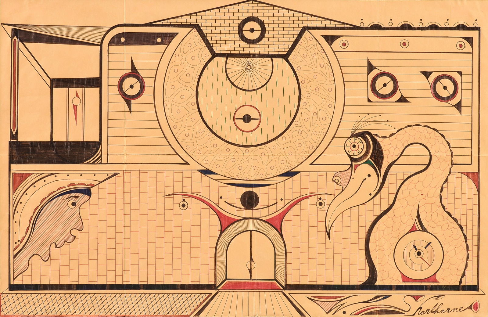 WELMON SHARLHORNE (American b. 1952) A DRAWING, "Untitled," 20TH/21ST CENTURY, (1 of 9)