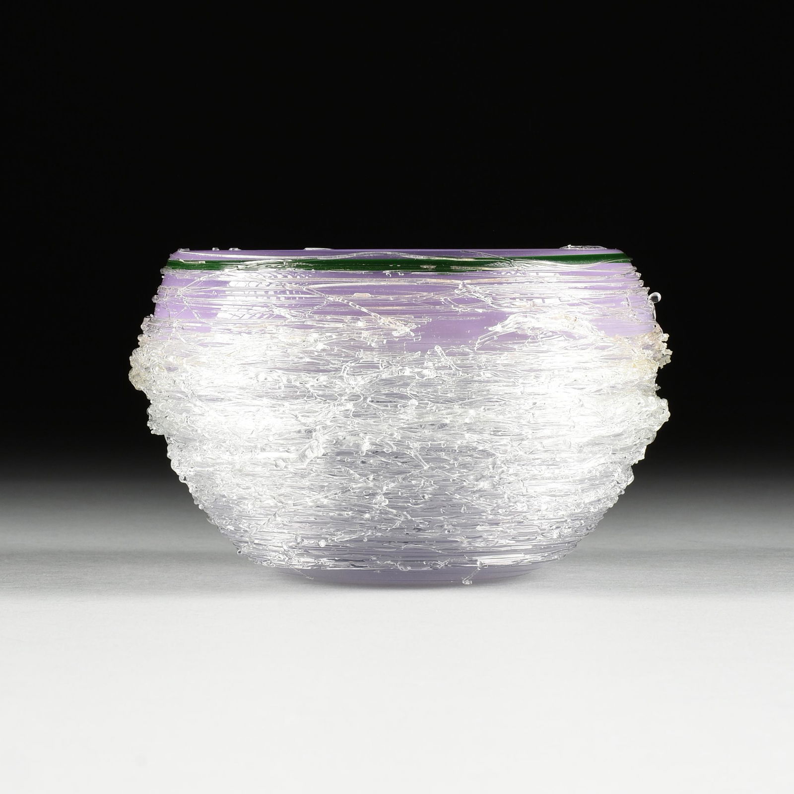 MARY ANN "TOOTS" ZYNSKY (American b. 1951) AN ART GLASS BOWL, "Spun (Untitled)," 1981, (1 of 5)