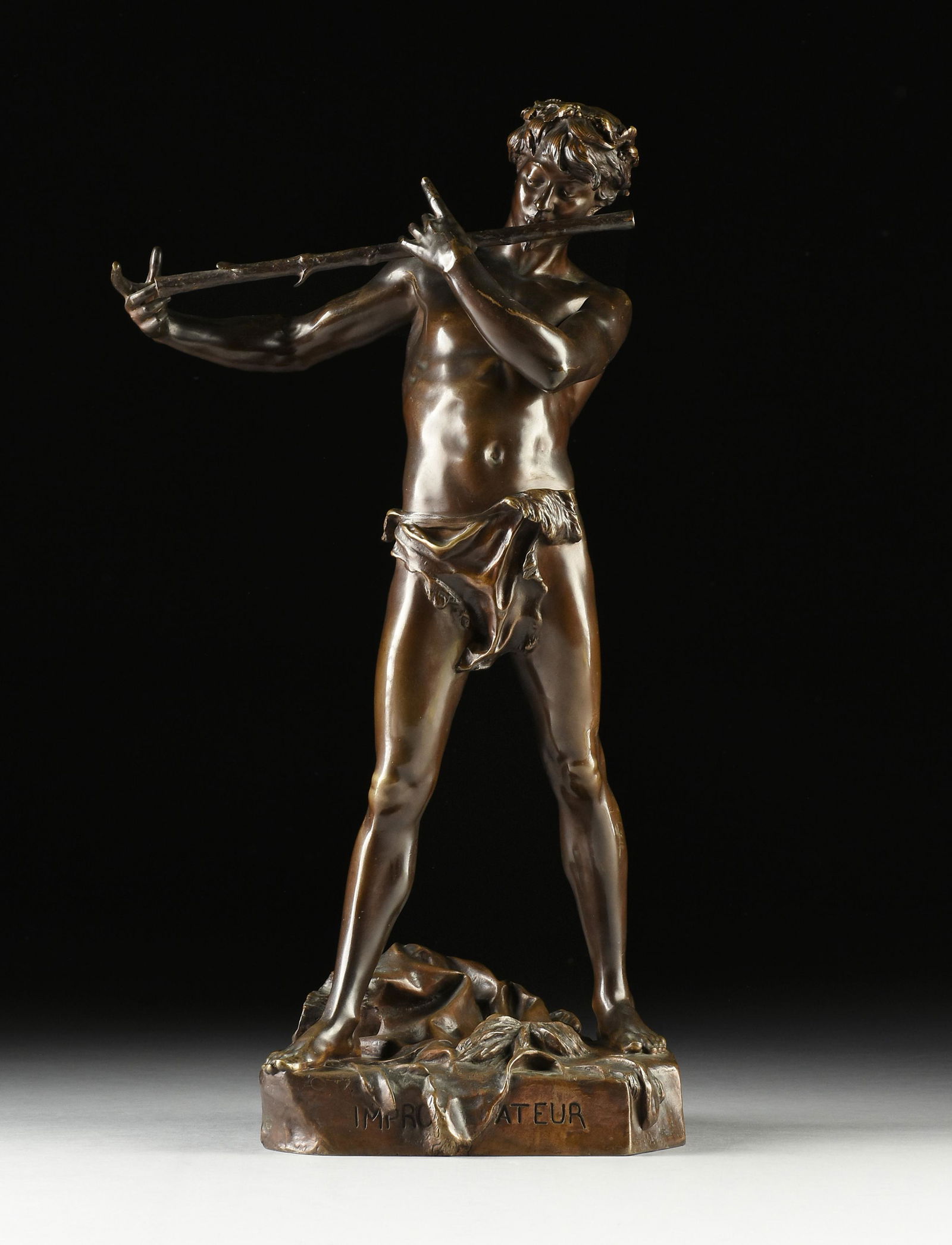 FELIX MAURICE CHARPENTIER (French 1858-1924) A SCULPTURE, "L'Improvisateur," CIRCA 1915, (1 of 10)