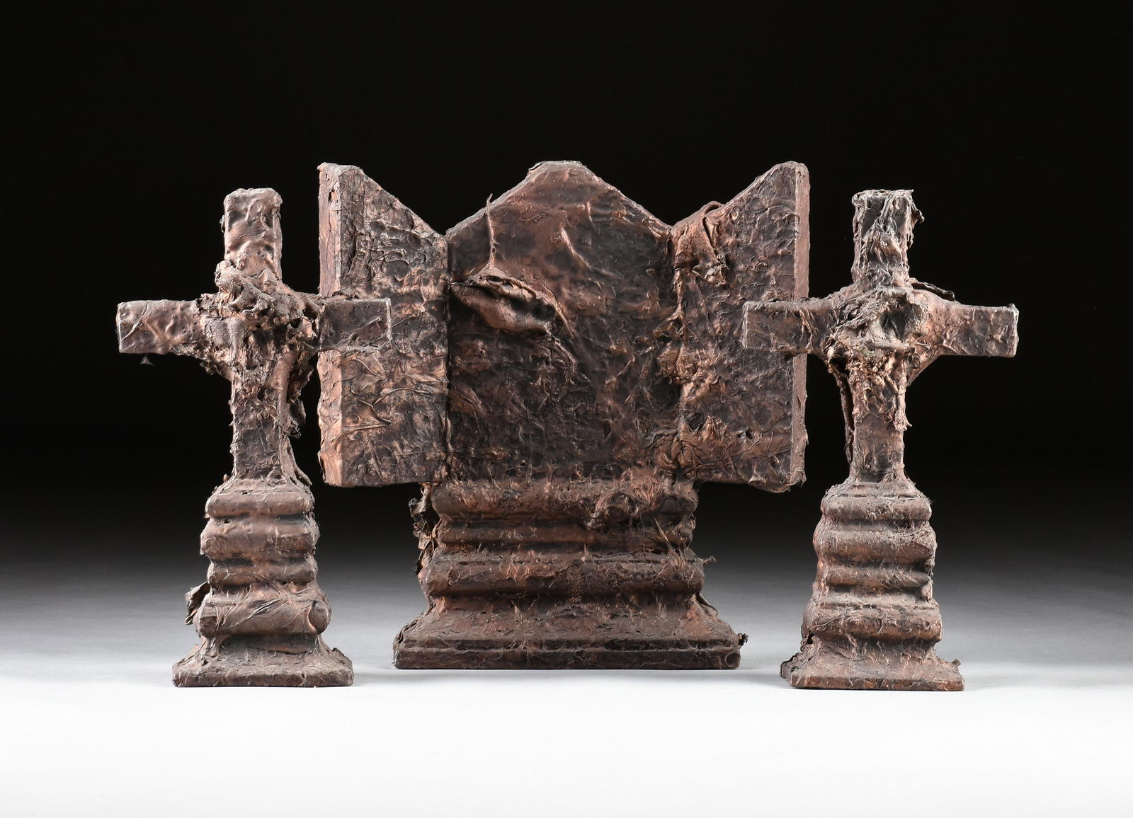 MICHAEL TRACY (American/Texas b. 1943) A THREE PIECE SCULPTURE, "Altar Service for Mass in Time of L (1 of 10)