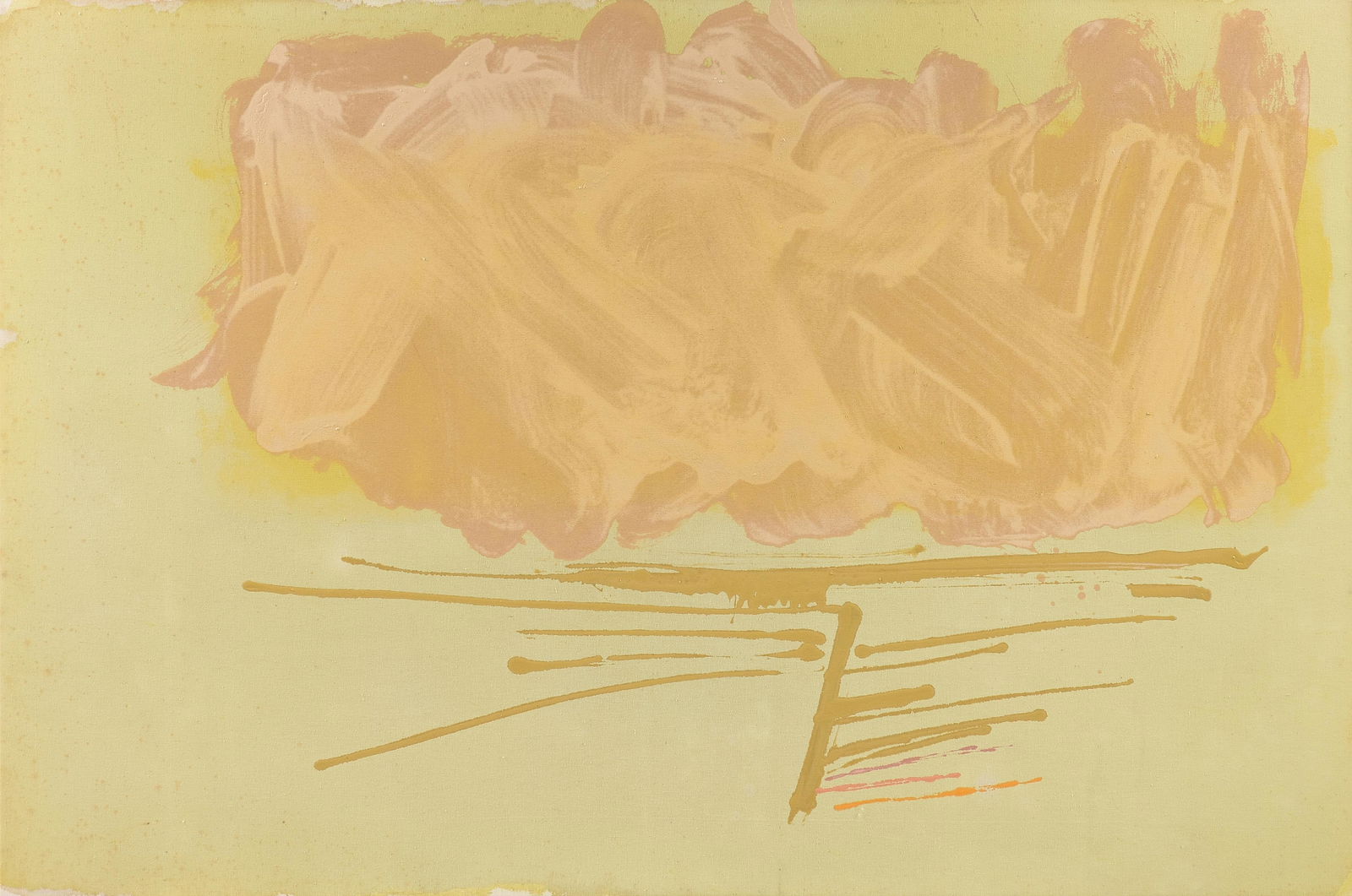 DAN CHRISTENSEN (AMERICAN 1942-2007) A PAINTING, "Monk's Dream," 1980,: DAN CHRISTENSEN (AMERICAN 1942-2007) A PAINTING, "Monk's Dream," 1980, acrylic on canvas, titled, signed, and dated on reverse, "MONK'S DREAM / © Dan Christensen / 1980;" 46 1/2" x 69 1/2", frame