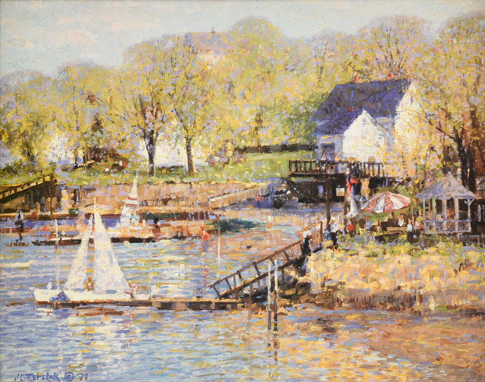 JOHN CHARLES TERELAK (American b. 1942) A PAINTING, "Summer Sailing," 1971, (1 of 13)