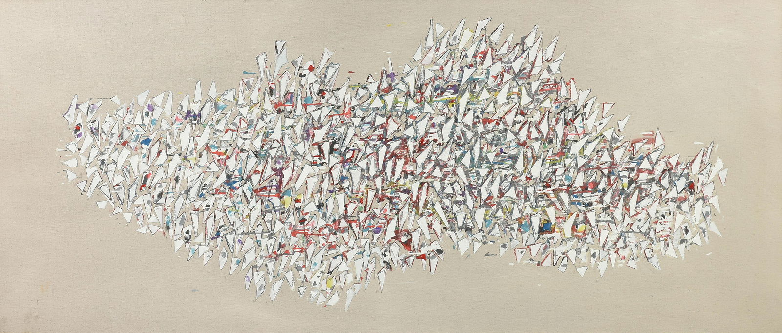 ROBERT ARTHUR GOODNOUGH (American 1917-2010) A PAINTING, "Vertical White Gray," 1980, (1 of 11)