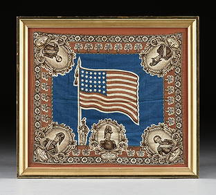 A MEXICAN AMERICAN WAR ZACHARY TAYLOR GRAPHIC BANDANA, FOR PRESIDENTIAL CANDIDACY AND VICTORY, CIRCA (1 of 10)