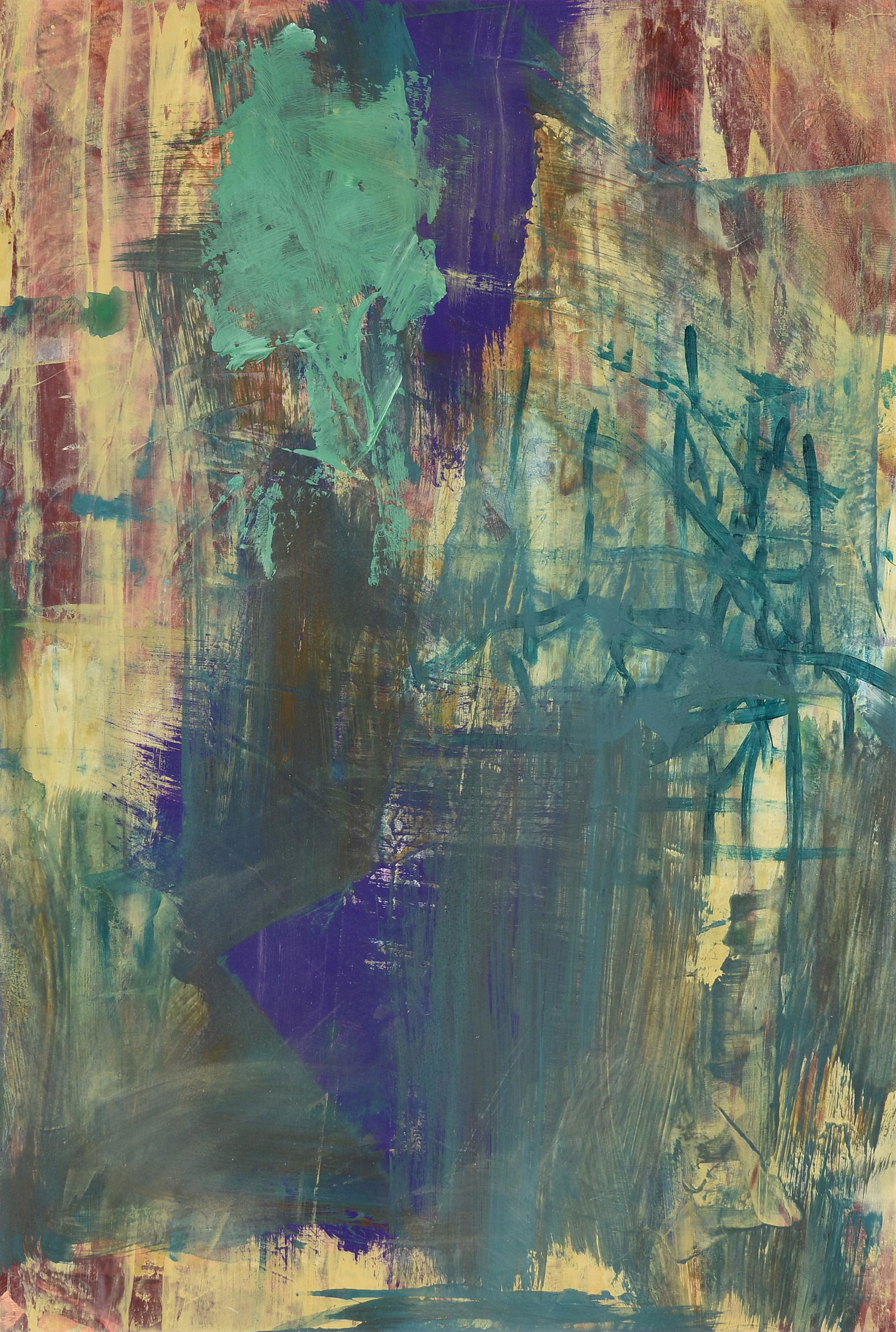 DOUG AND MIKE STARN (American b. 1961) A PRINT, "Abstract with Green," 21ST CENTURY, (1 of 12)