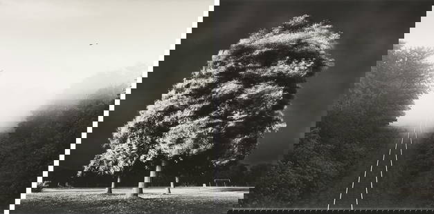 CHIP FORELLI, (American 1950-2022) TWO PHOTOGRAPHS, "East Bound, Southampton, New York," 1998 and: CHIP FORELLI, (American 1950-2022) TWO PHOTOGRAPHS, "East Bound, Southampton, New York," 1998 and "Three Trees on a Field, Jericho, New York," 1999, light jet prints, signed in pencil L/R, "C Forelli,