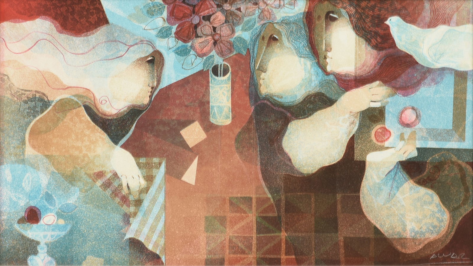 ALVAR SUÑOL MUNOZ-RAMOS (Spanish b. 1935) A PRINT, "Intertior Amb Flors," CIRCA 1990, (1 of 9)