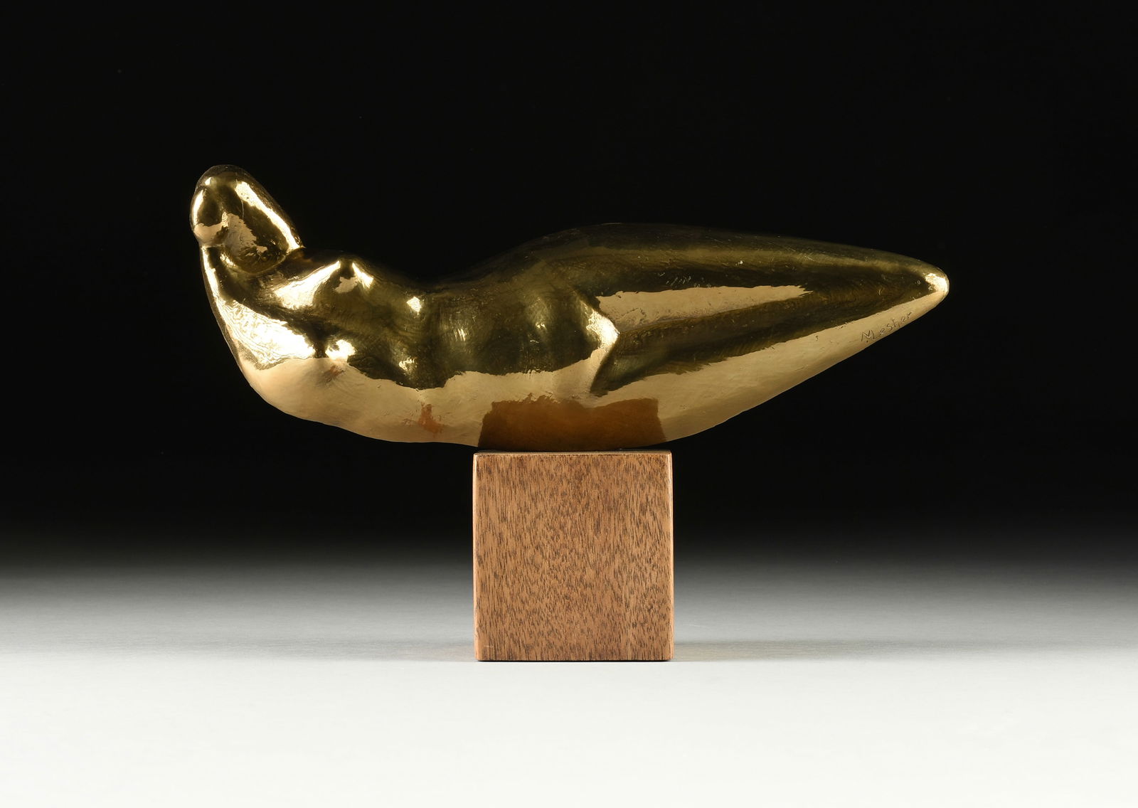 MARIE LESHER (American/Texas 1919-2005) A SCULPTURE, "Reclining Woman," 20TH CENTURY, (1 of 4)