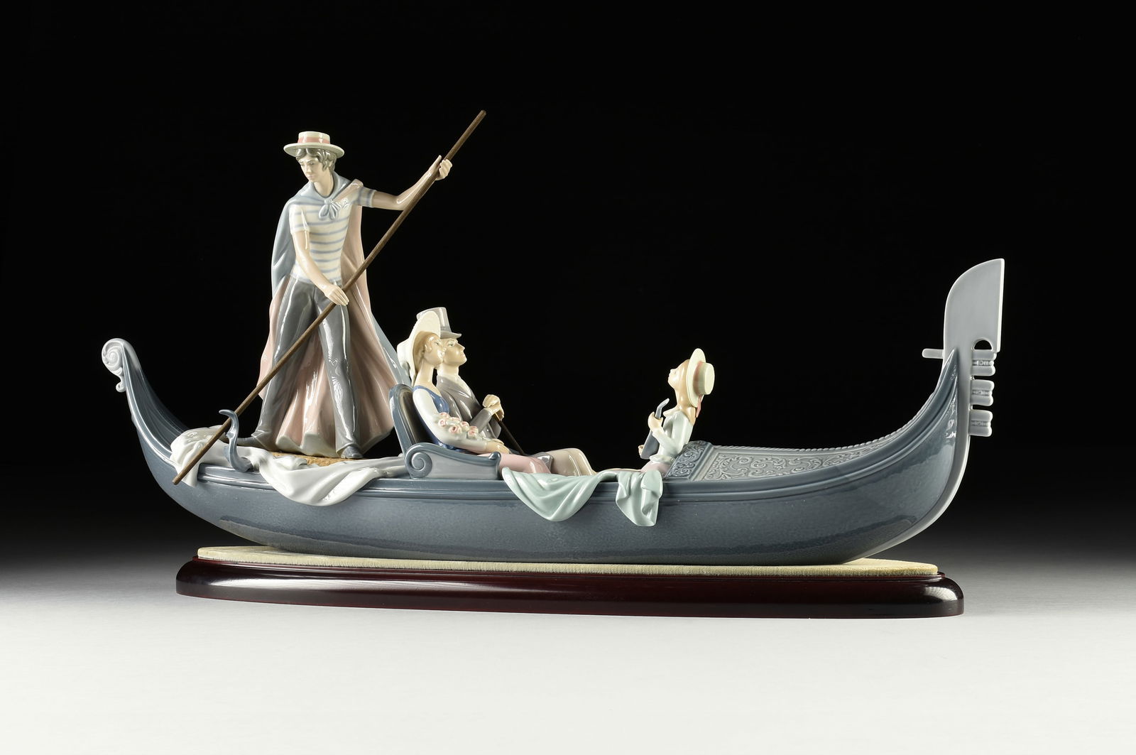 A LLADRÓ PORCELAIN FIGURAL GROUP, "In the Gondola," CIRCA 1978, (1 of 14)