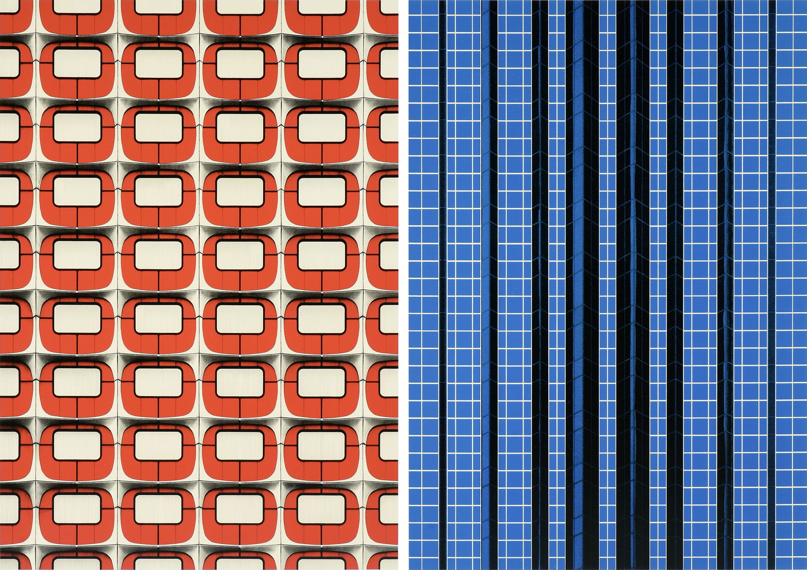 ROLAND FISCHER (German b. 1958) TWO PHOTOGRAPHIC PRINTS, "Nikko" and "Williams Tower," 2005,: ROLAND FISCHER (German b. 1958) TWO PHOTOGRAPHIC PRINTS, "Nikko" and "Williams Tower," 2005, chromogenic serigraphs on paper, from the Facades on Paper II series, "Nikko," numbered, signed, and dated