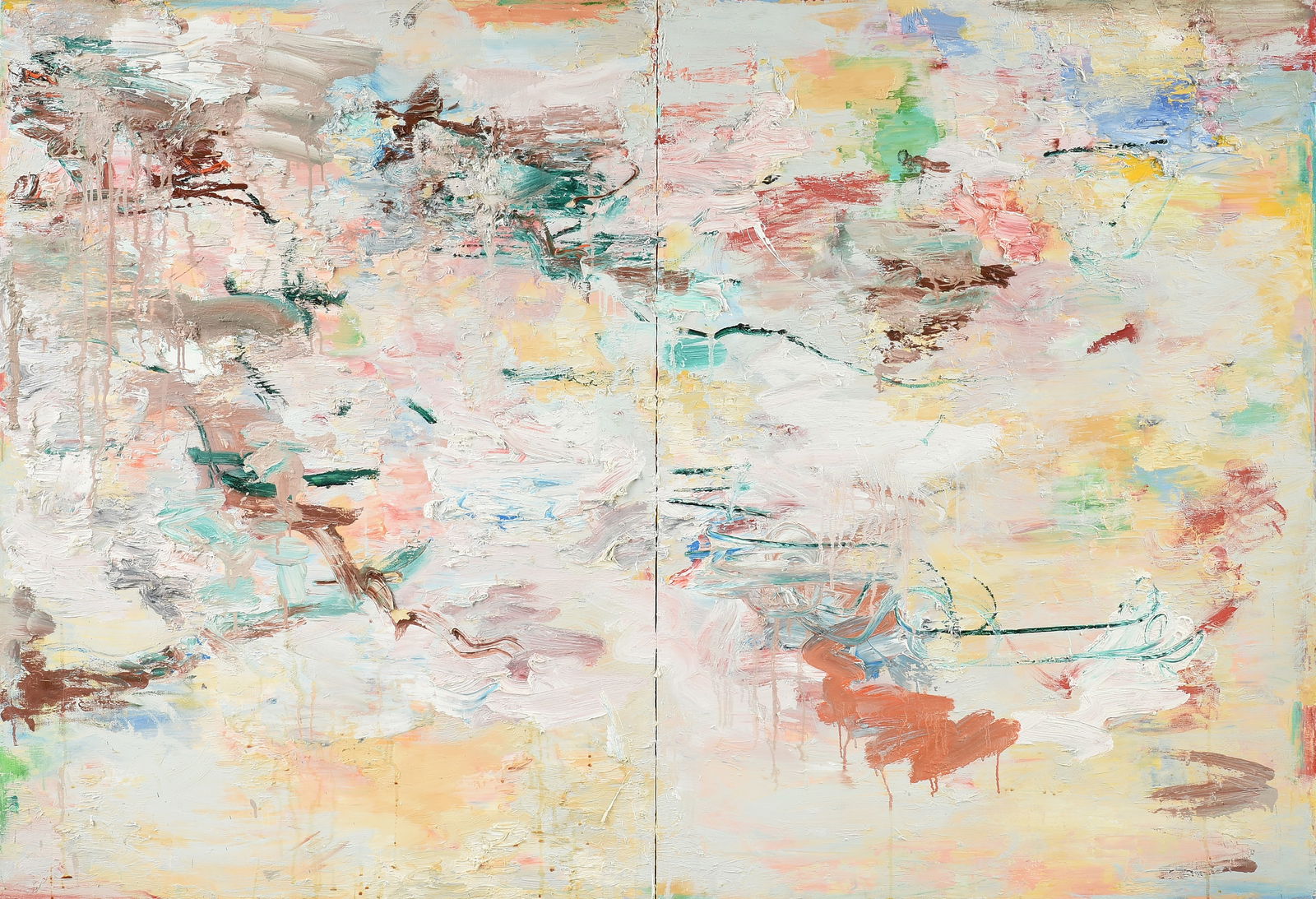 TOM GOLDENBERG (American b. 1948) A DIPTYCH PAINTING, "Curly Willow" 1983, (1 of 17)