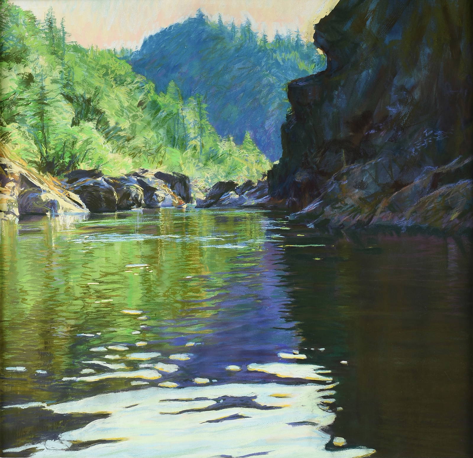 Kitty Wallis (american B. 1938) A Drawing, "rogue River Ii,"circa 2010