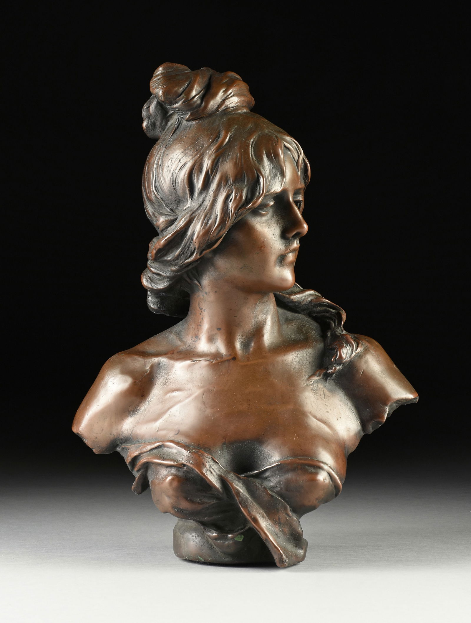 HENRI ALPHONSE NELSON (French 1854-1919) A SCULPTURE, "Bust of a Young Woman," (1 of 13)