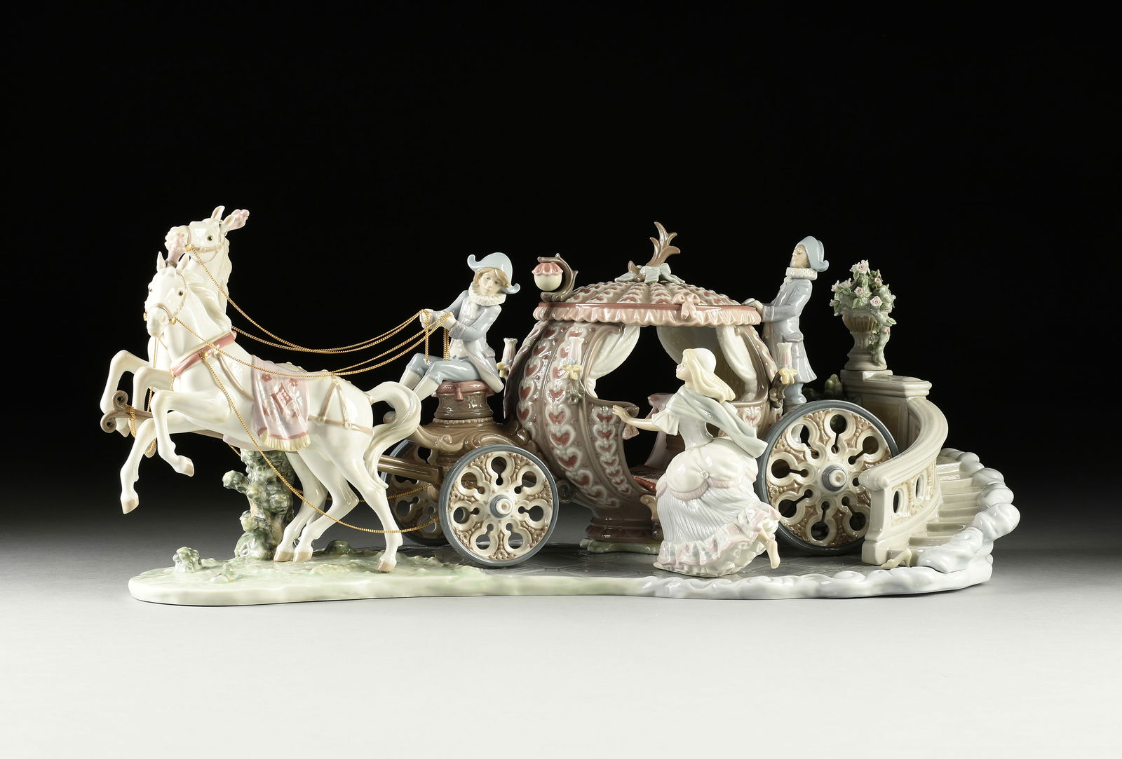 LLADRÓ PORCELAIN FIGURAL GROUP, "At the Stroke of Twelve," 1986-1992, (1 of 16)