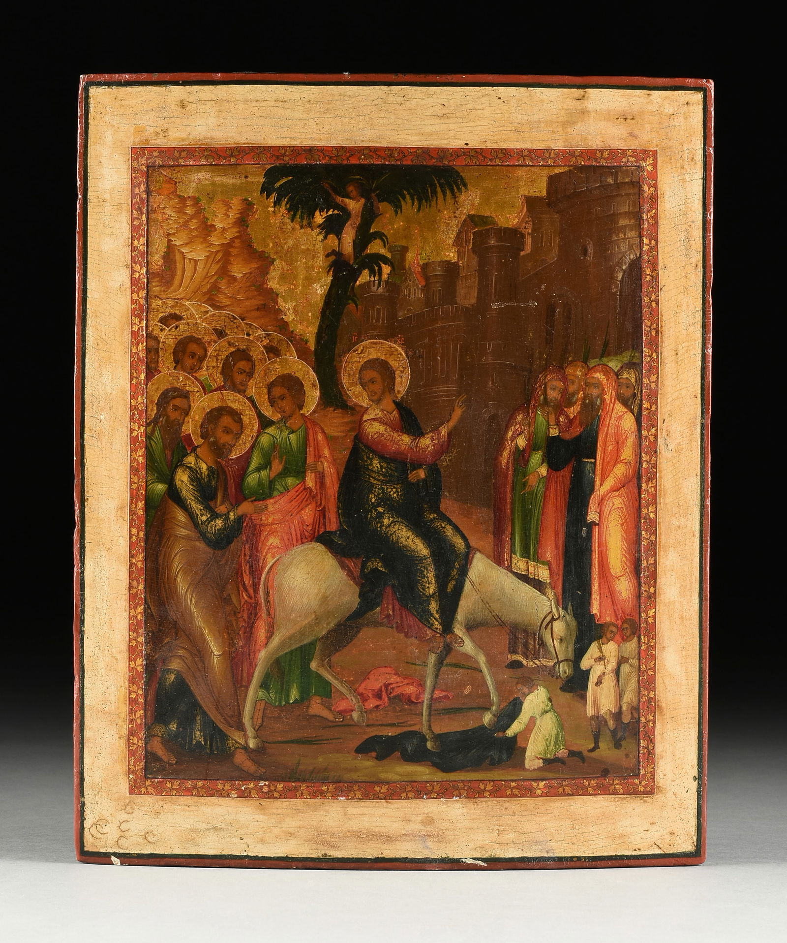 A RUSSIAN ICON OF CHRIST'S ENTRY INTO JERUSALEM, MOSCOW, 19TH CENTURY, (1 of 8)