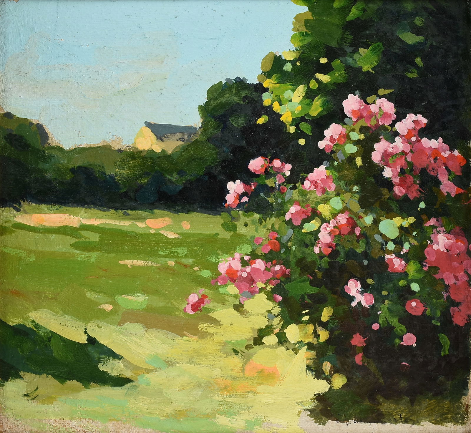 ÉDOUARD CORTÈS (French 1882-1969) A PAINTING, "Paysage avec Roses," 1930-1940, (1 of 10)