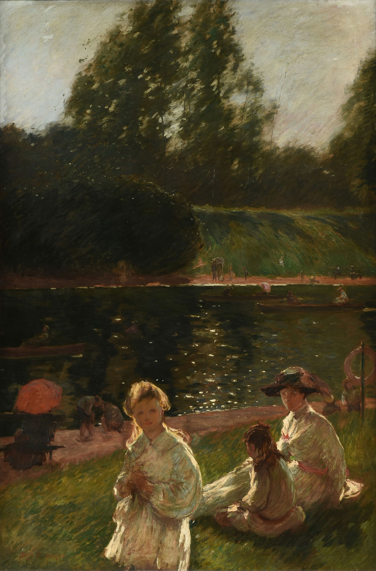 DAVID CHARLES JENKINS (British 1867-1916) A PAINTING, "A Summer's Day at Sefton Park," CIRCA 1910, (1 of 15)