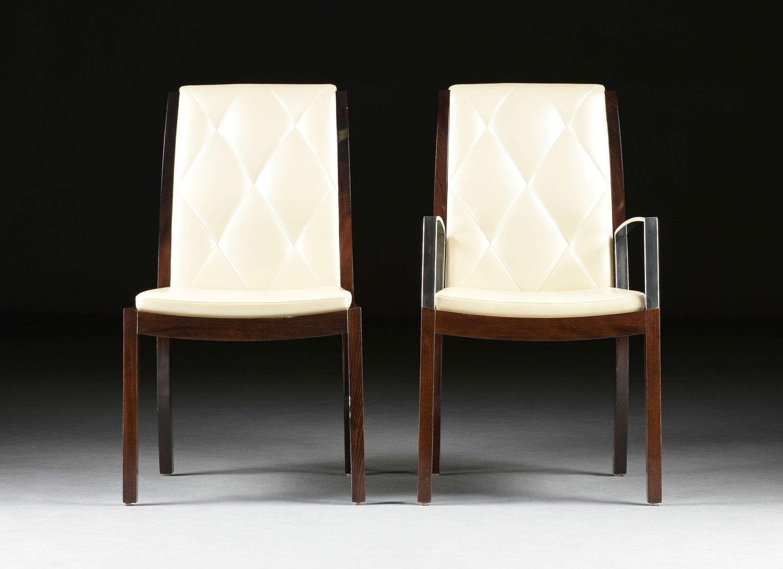 EIGHT ITALIAN ART DECO STYLE "DRESSCODE" DINING CHAIRS, TELEMACO FOR MALERBA COLLECTION, (1 of 7)