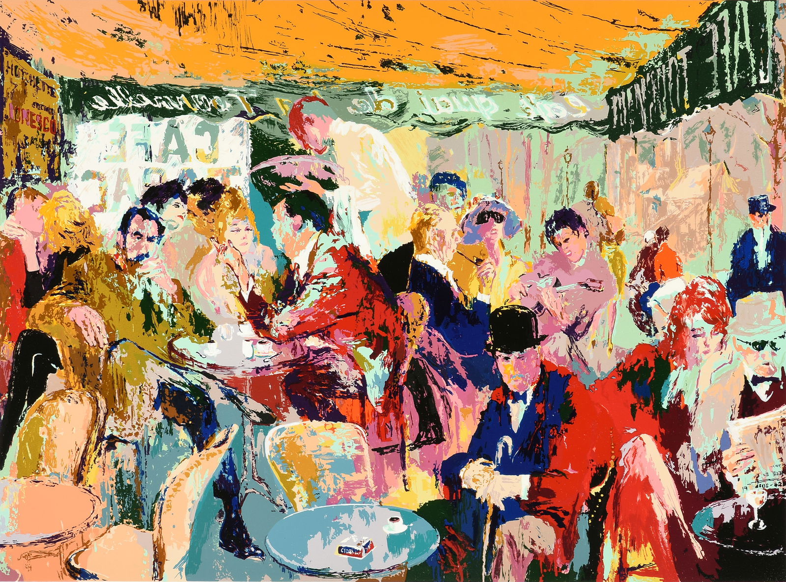 LEROY NEIMAN (American 1921-2012) A PRINT, "Cafe Rive Gauche," 1991, (1 of 14)