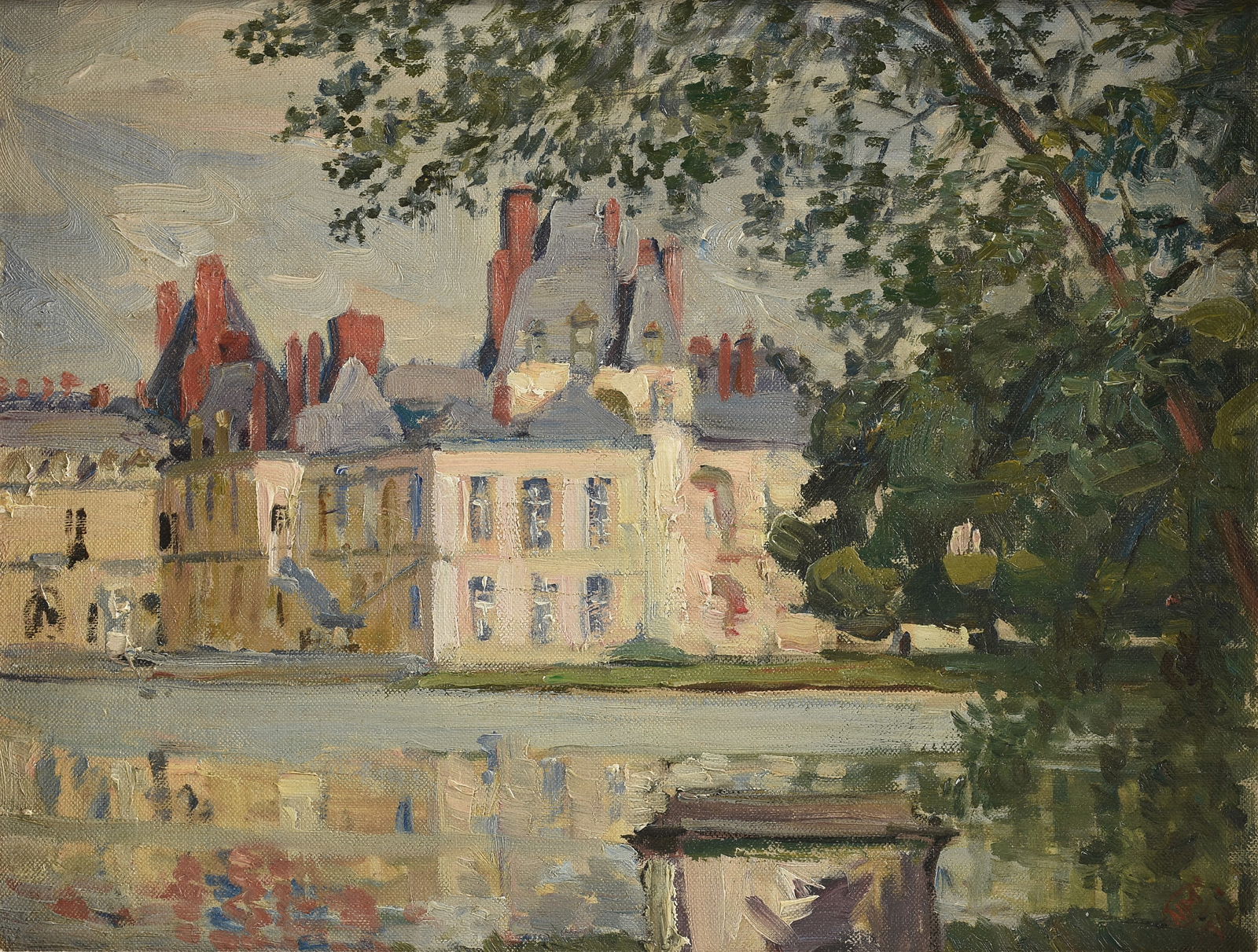 NETTIE MCCORMACK (Irish fl. 1906-1932) A PAINTING, "Le Chateau Fontainebleau," CIRCA 1918, (1 of 14)