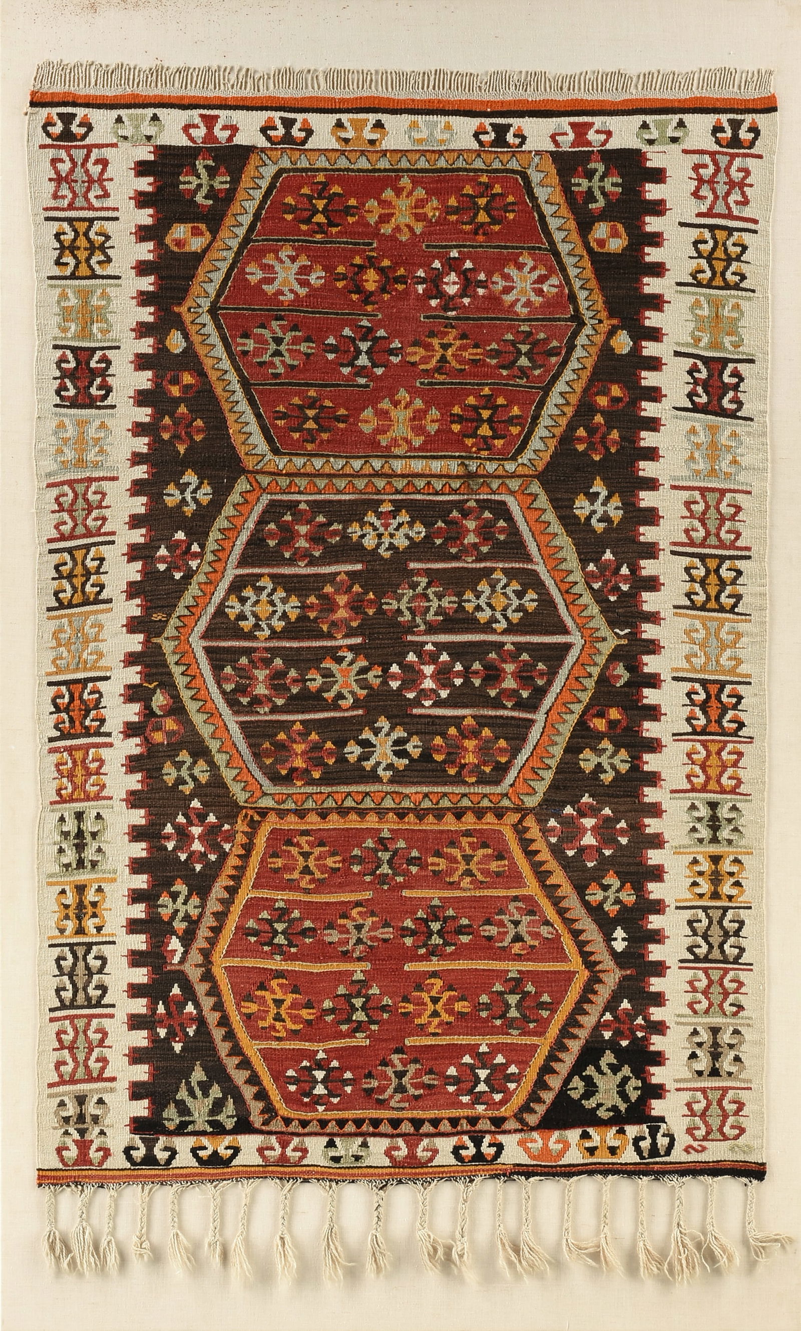 A TRIBAL ANATOLIAN KILIM WOOL RUG, "WISH FOR MATRIMONY," 19TH CENTURY, (1 of 9)