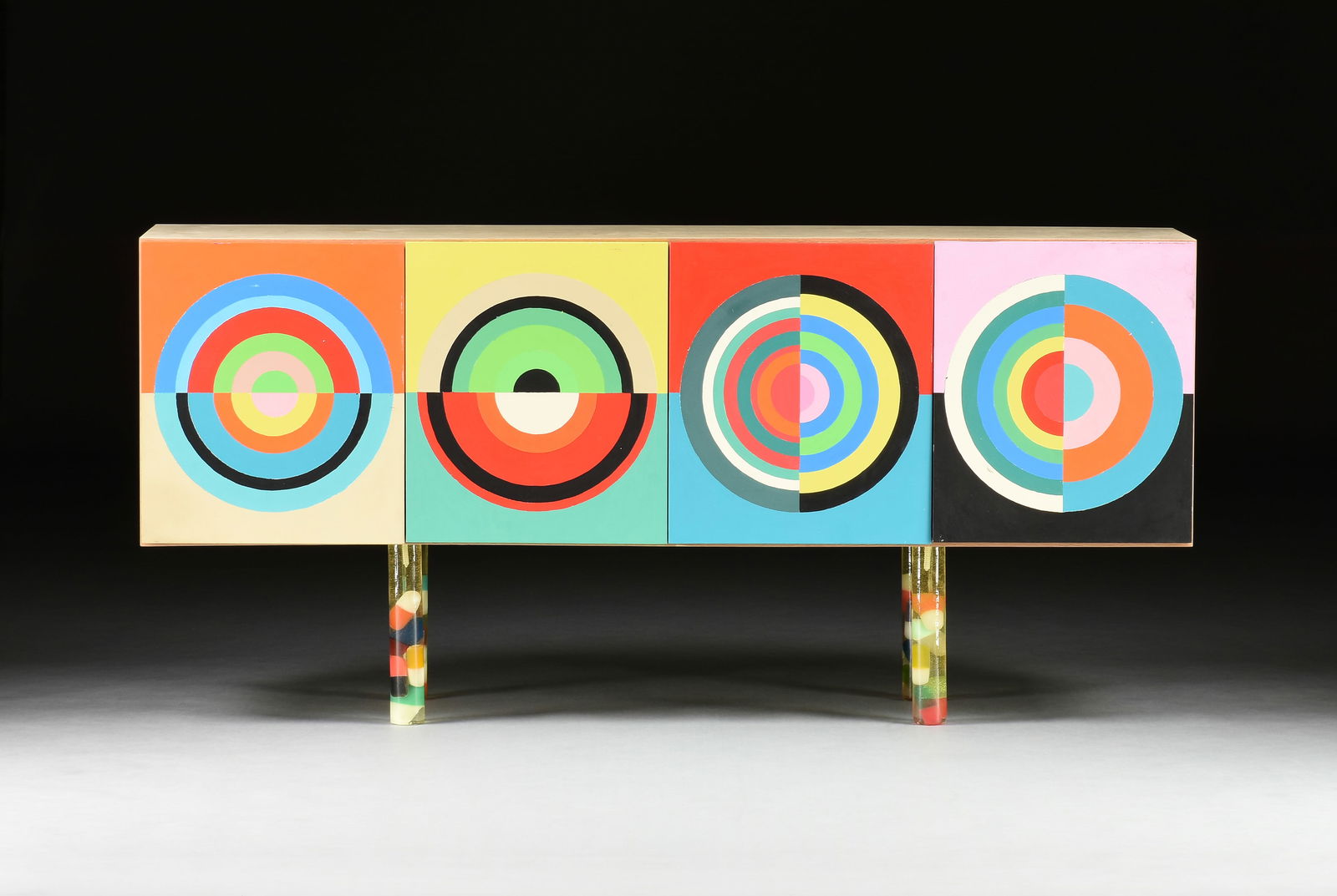 MARIO HUMBERTO KAZAZ and DAVID HARDAKER (American/Texas) A PAINTED WOOD SIDEBOARD, "Abajo Ariba," (1 of 13)