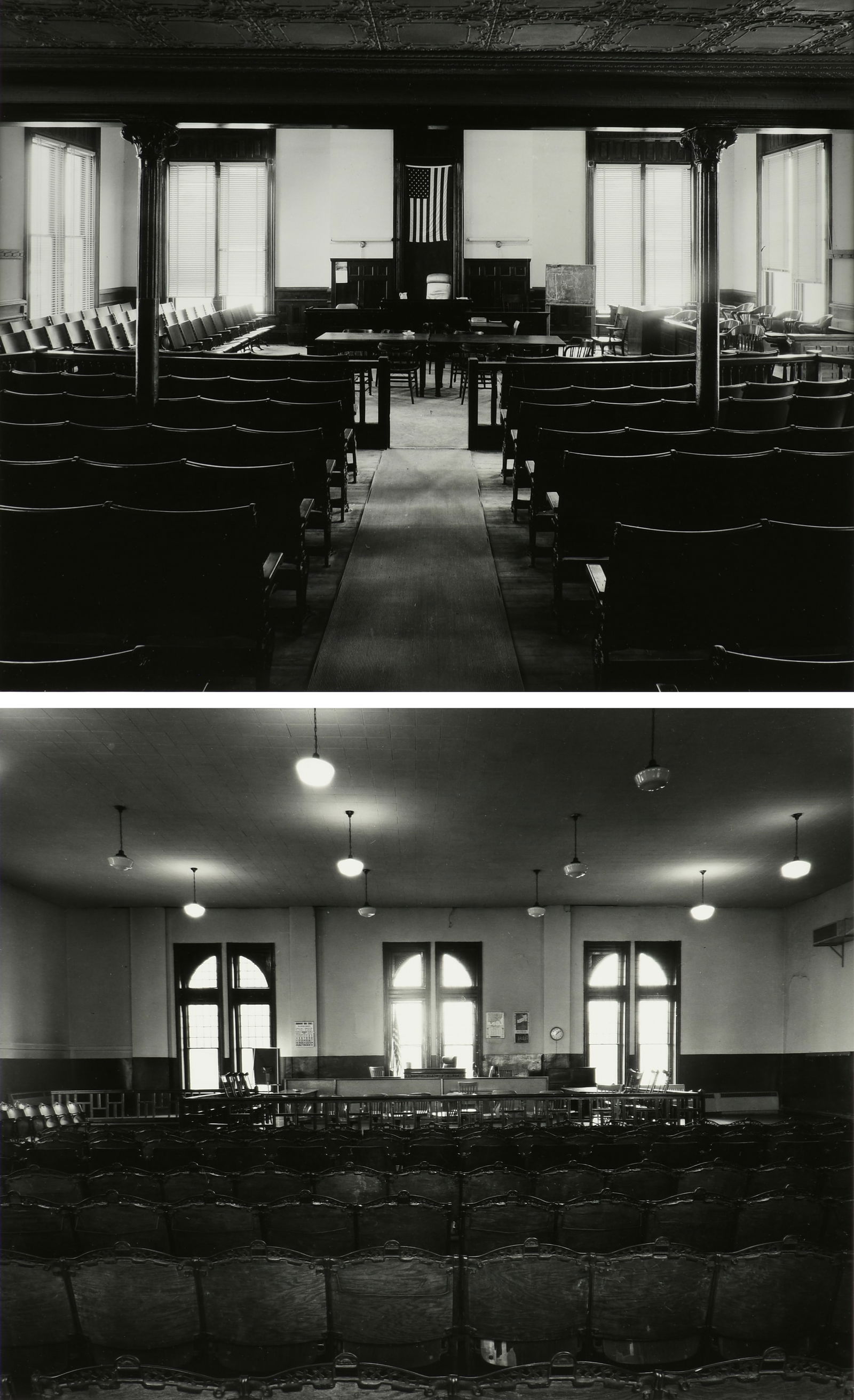 GEOFF WINNINGHAM (American/Texas b. 1943) TWO PHOTOGRAPHS, "Lavaca County Courthouse" and "Rhea: GEOFF WINNINGHAM (American/Texas b. 1943) TWO PHOTOGRAPHS, "Lavaca County Courthouse" and "Rhea County Courthouse, Tennessee," 1975-1976, gelatin silver prints, each signed on the mat L/R, "Geoff Winn
