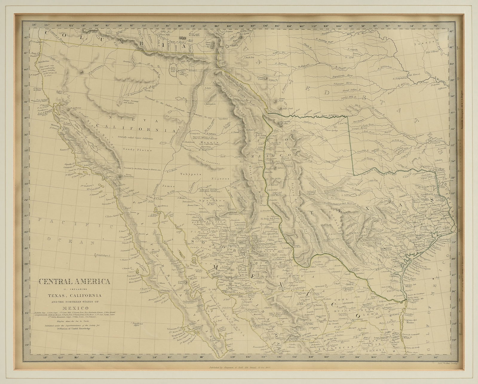 SOCIETY FOR DIFFUSION OF USEFUL KNOWLEDGE, A REPUBLIC OF TEXAS MAP, "Central America II. Including (1 of 14)