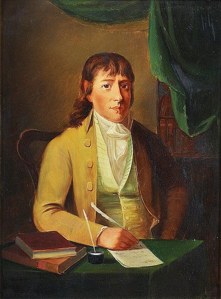 DAVID W. HADDON (British fl. 1884-1914) A PAINTING,: DAVID W. HADDON (British fl. 1884-1914) A PAINTING, "Robert Lees (the Second)," oil on board, signed L/L. 18 5/8" x 14 1/2". Framed.