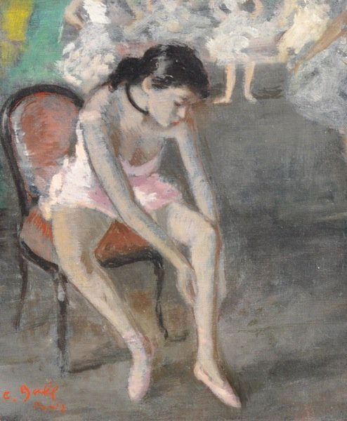 FRANÇOIS GALL (French 1912-1987) A PAIR OF PAINTIN: FRANÇOIS GALL (French 1912-1987) A PAIR OF PAINTINGS, "Ballerinas," oil on canvas, signed. 10 3/4" x 8 3/4". Framed.