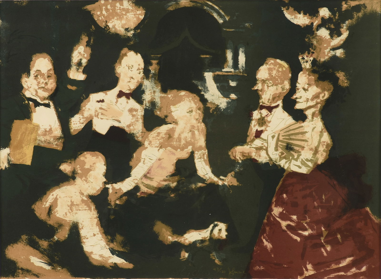 JACK LEVINE (American 1915-2010) A PRINT, "Reception in Miami," 1967 (1 of 11)