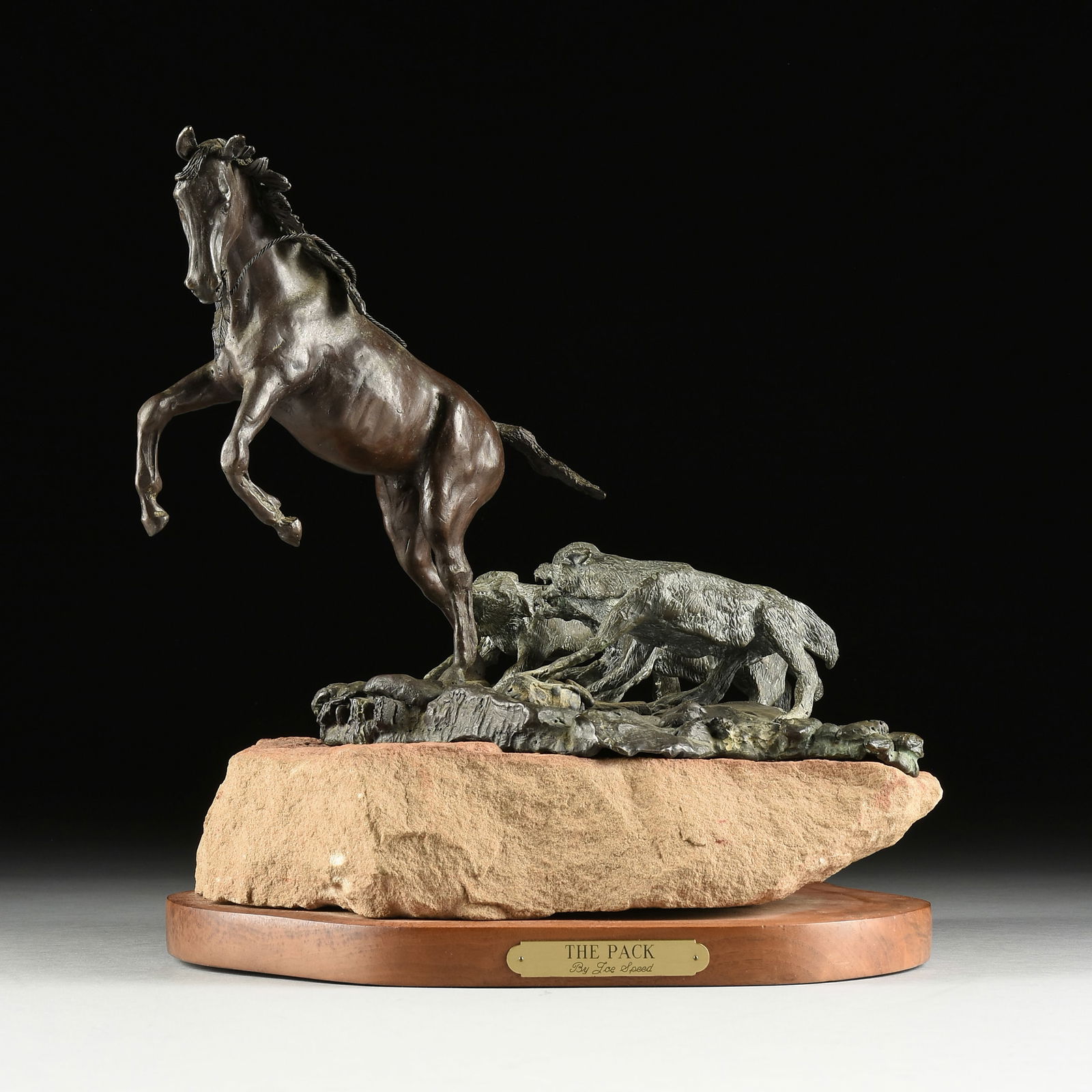 JOE SPEED (American 20th Century) A SCULPTURE, "The Pack," 1989 (1 of 7)