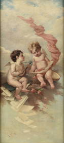 EDMOND LOUYOT (French 1861-1920) after FRANÇOIS BOUCHER (French 1703-1770) A GERMAN EMPIRE ROCO (1 of 12)