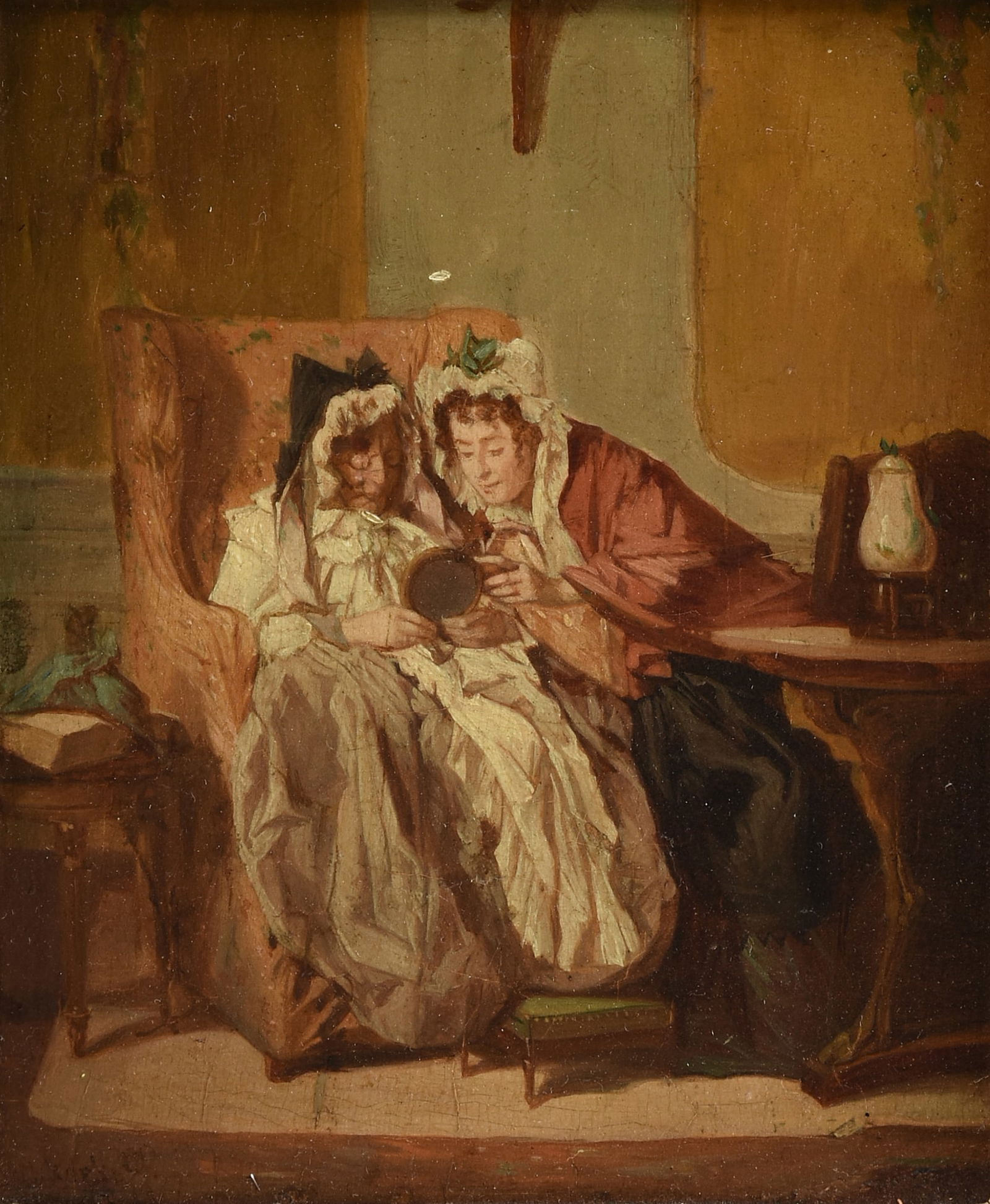 ALEXANDER HUGO BAKKER KORFF (Dutch 1824-1882) A PAINTING, "Two Ladies in the Parlor," 19TH CENTURY (1 of 9)