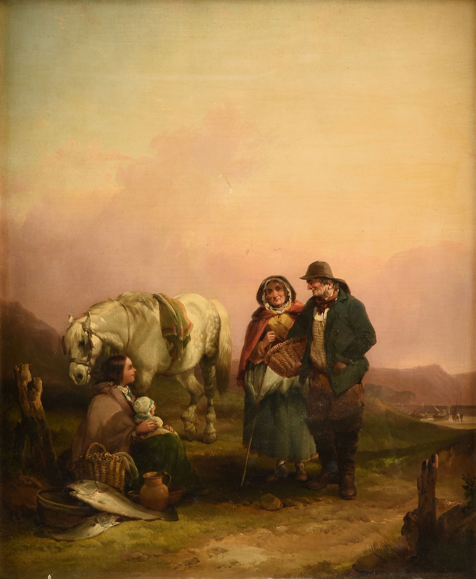 WILLIAM SHAYER (British 1787-1879) A PAINTING, "Resting on the Road," 19TH CENTURY (1 of 12)