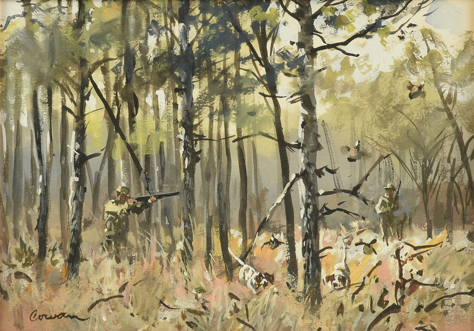 JOHN P. COWAN (American 1920-2008) A PAINTING, "Sketch for 'Edge of the Clearing,'" 20TH CENTURY (1 of 10)