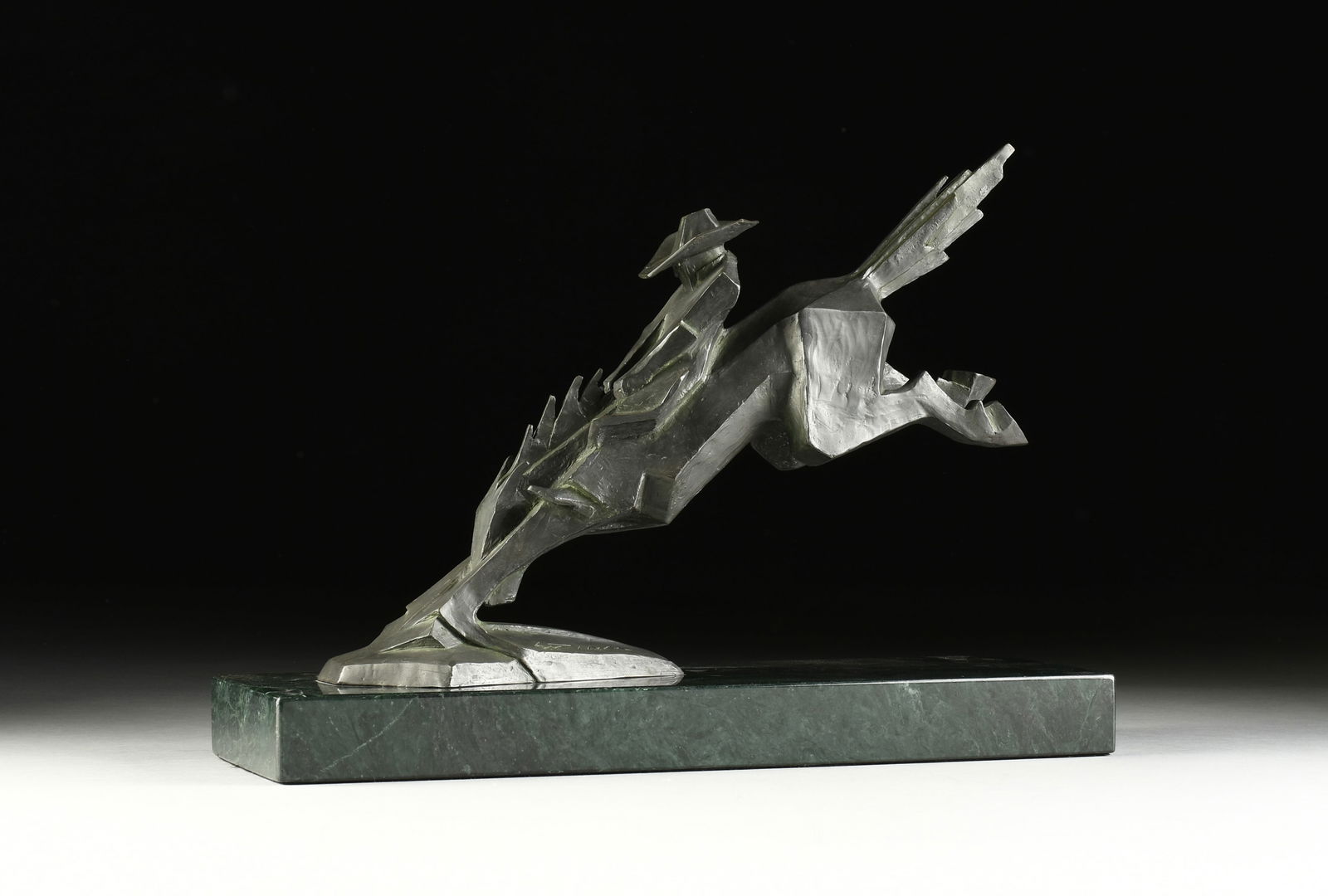 ED (EDMUND) PAUL JR. MELL (American b. 1942) A SCULPTURE, "Diggin' In," CIRCA 1980: ED (EDMUND) PAUL JR. MELL (American b. 1942) A SCULPTURE, "Diggin' In," CIRCA 1980, cast bronze, signed in bronze, "Ed Mell," with special edition number 13/18, raised on a verde antico marble plinth