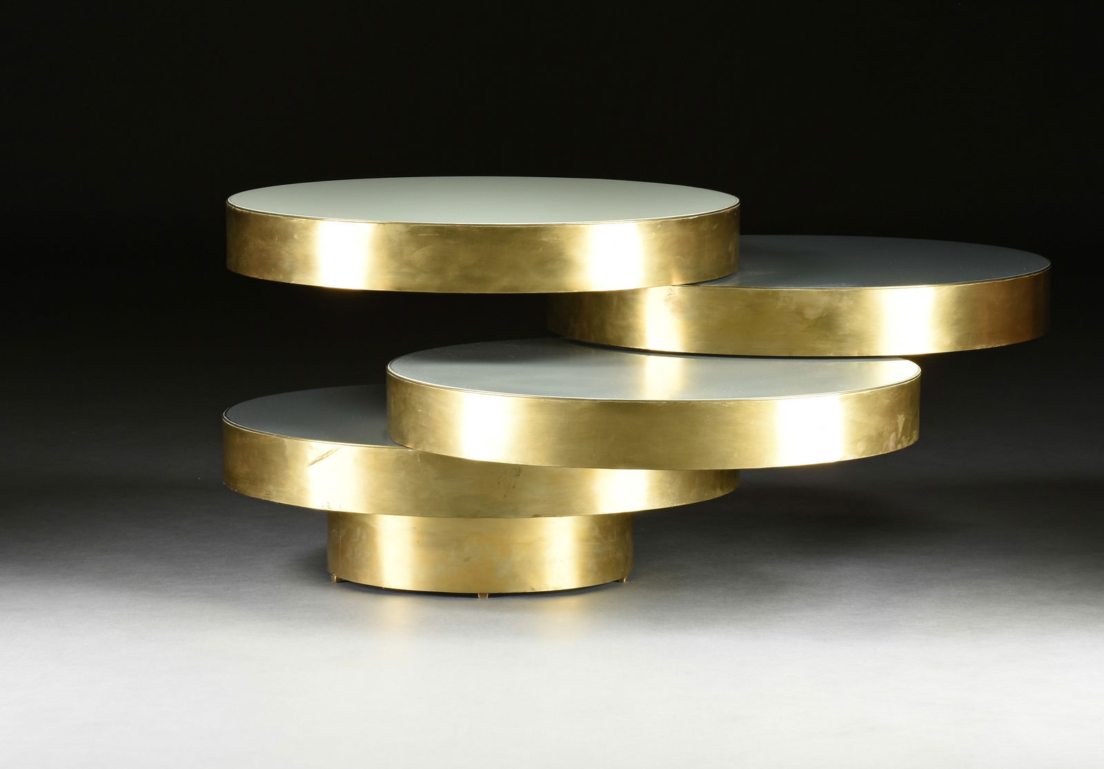 A MID CENTURY MODERN CYLINDRICAL SWIVEL TABLE, 20TH CENTURY (1 of 3)