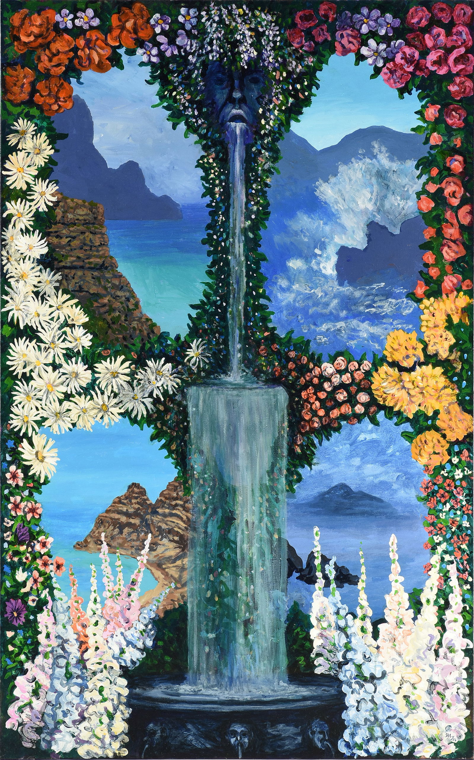 EARL STALEY (American/Texas b. 1938) A PAINTING, "Grotesquery with Four Landscapes," 1986 (1 of 15)