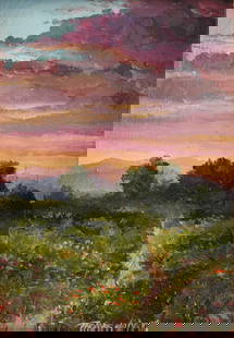 THOMAS DE DECKER (American b. 1951) A PAINTING, "Feeling of Peace," 2023: THOMAS DE DECKER (American b. 1951) A PAINTING, "Feeling of Peace," 2023, oil on panel, signed L/R, "Thomas de Decker," titled, dated, and signed on reverse, "Feeling of Peace / 2023 / by / Thomas de