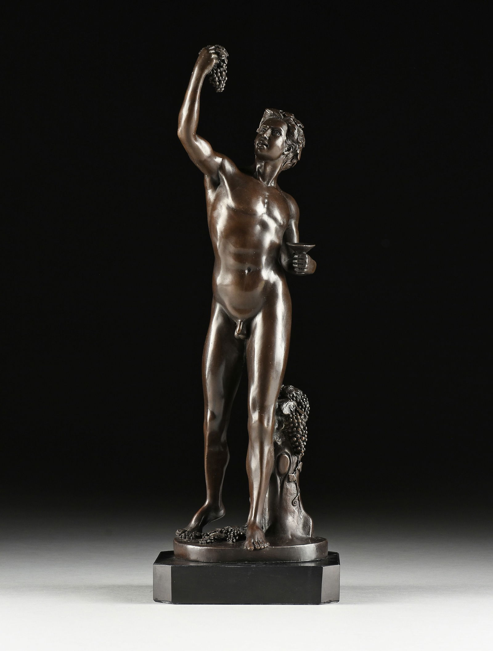 after LOUIS GOSSIN (French 1846-1928) A SCULPTURE, "Bacchus," 20TH CENTURY (1 of 9)