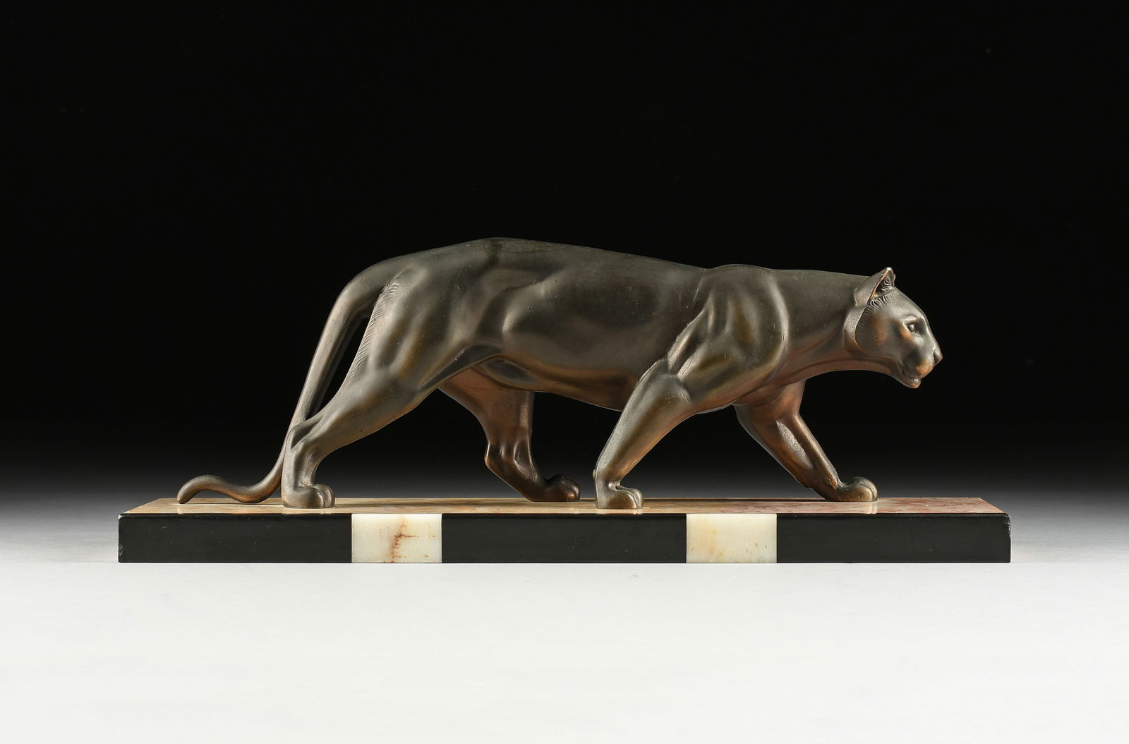 MICHEL LEDUCQ (French 1879-1955) A SCULPTURE, "Panther," 20TH CENTURY (1 of 9)