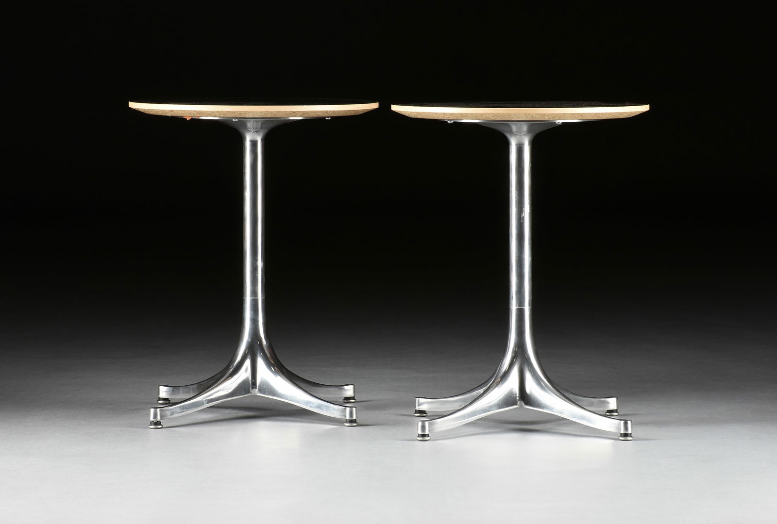 A PAIR OF GEORGE NELSON FOR HERMAN MILLER PEDESTAL TABLES, MODEL 5451L, AMERICAN, MID/LATE 20TH CENT (1 of 6)
