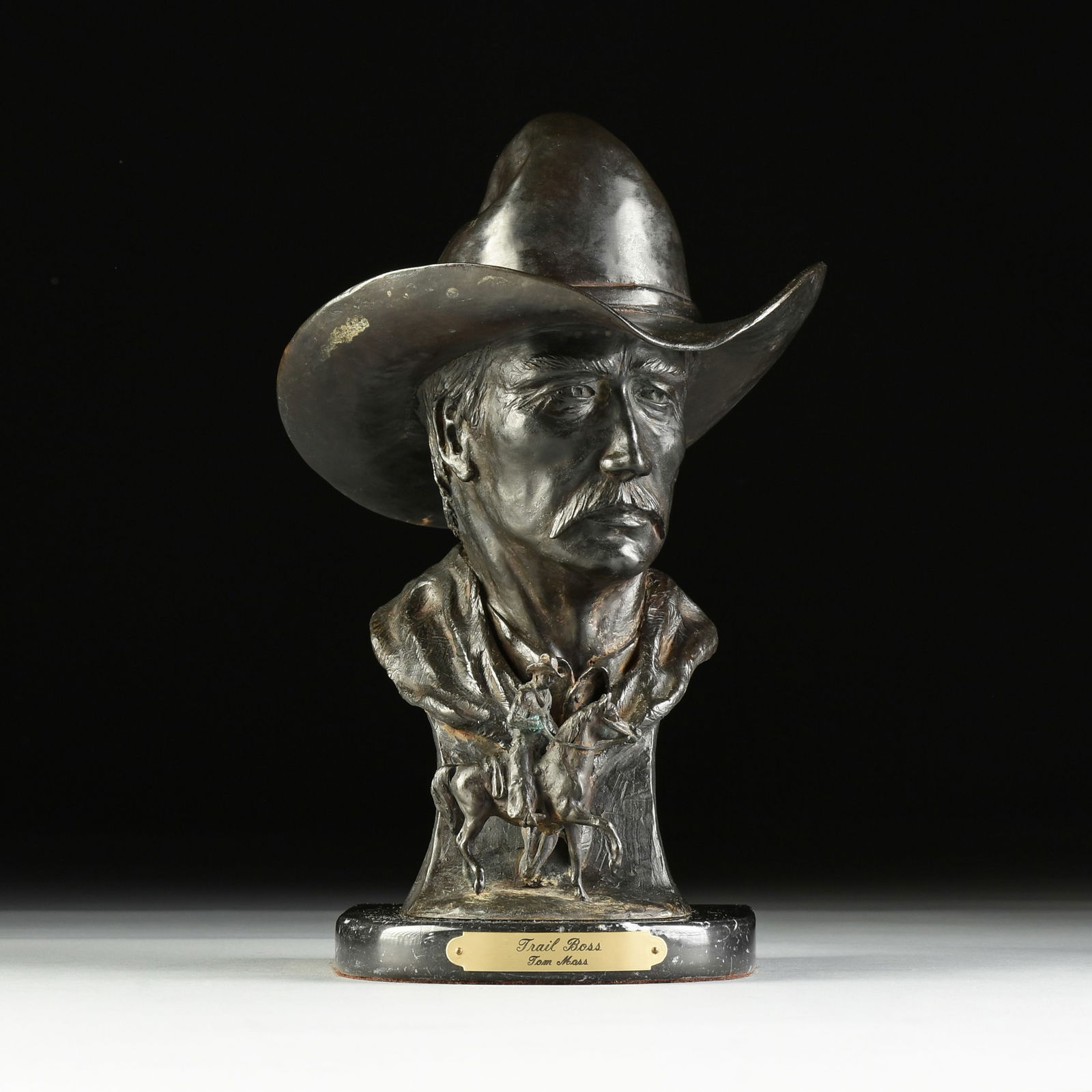 TOM MOSS (American/Texas b. 1936) A SCULPTURE, "Trail Boss," 1985, (1 of 9)