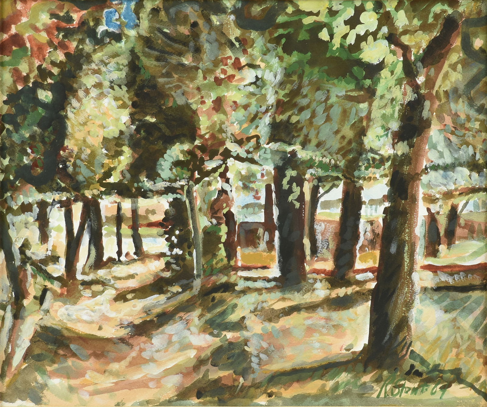 RICHARD STOUT (American/Texas 1934-2020) A PAINTING, "Untitled Landscape," 1964, (1 of 12)