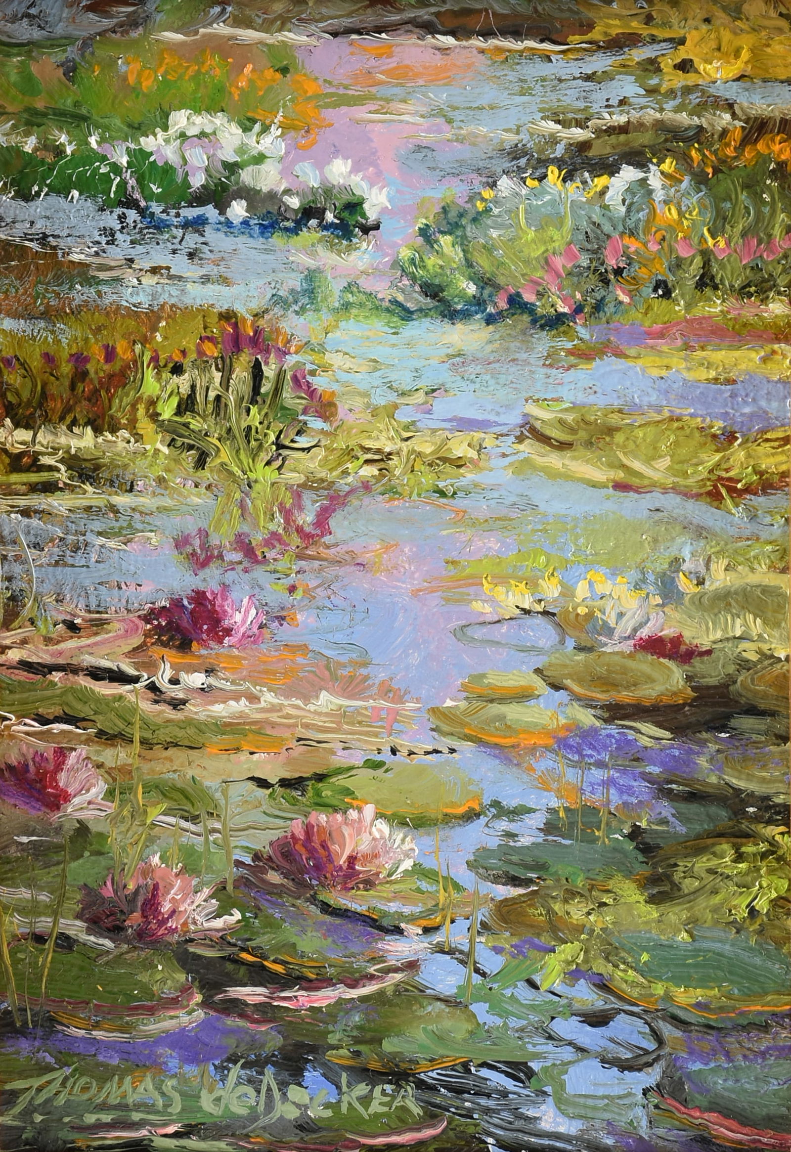 THOMAS DE DECKER (American b. 1951) A PAINTING, "Red Lilies," 2023, (1 of 7)