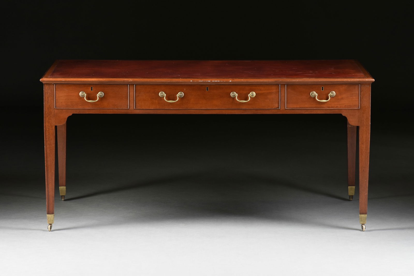 A "SIR WINSTON CHURCHILL" GEORGE III STYLE PARTNERS' DESK, AUTHORISED BY THE NATIONAL TRUST OF (1 of 13)