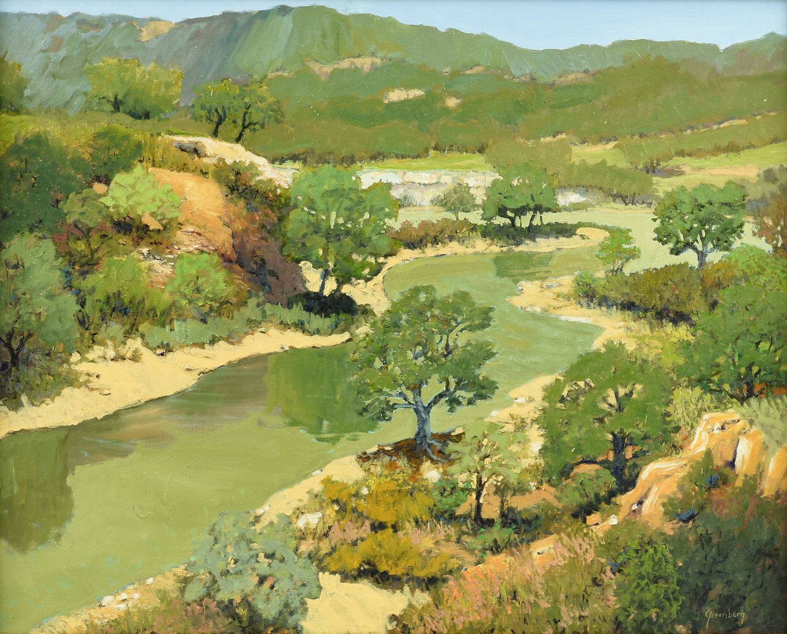 JERRY GREENBERG (American/Texas b. 1946) A PAINTING, "A Texas Scene," 21ST CENTURY, (1 of 14)