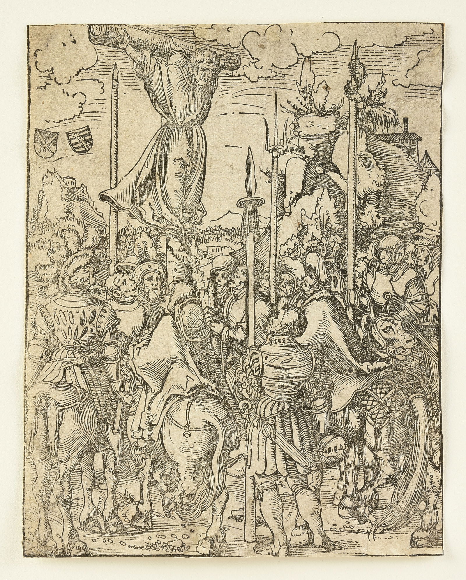 LUCAS CRANACH THE ELDER (German 1472-1553) A PRINT, "The Martyrdom of St. Philip," CIRCA 1512,: LUCAS CRANACH THE ELDER (German 1472-1553) A PRINT, "The Martyrdom of St. Philip," CIRCA 1512, woodcut on laid paper; 6 1/4" x 5", framed 20 3/4" x 16 3/4". Provenance: Reverend Edward Bader, Houston,